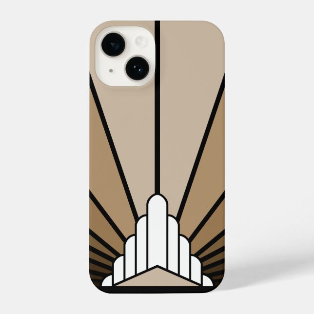 Funda Para iPhone Sol Art Déco en bronceado (Reverso )