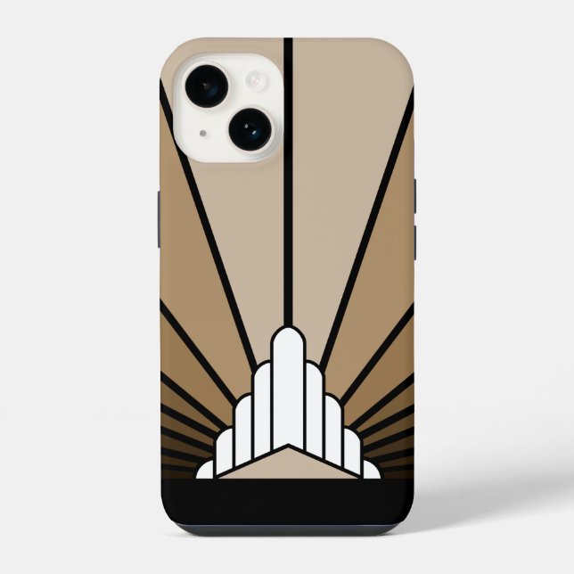Funda Para iPhone Sol Art Déco en bronceado (Reverso )