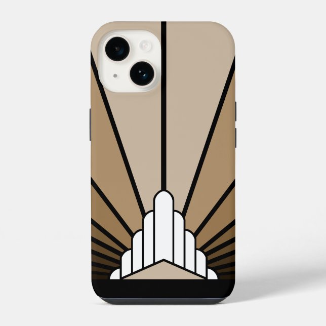 Funda Para iPhone Sol Art Déco en bronceado (Reverso )