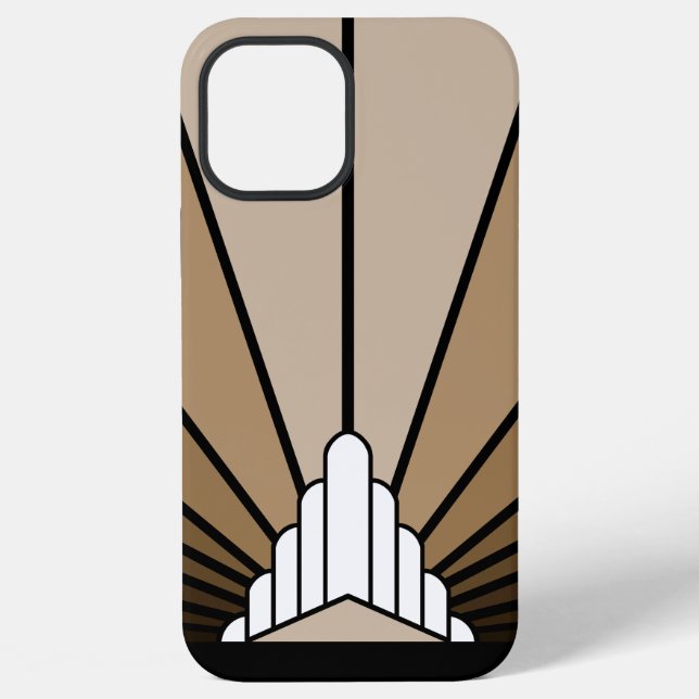 Funda Para iPhone Sol art déco en bronceado (Reverso )