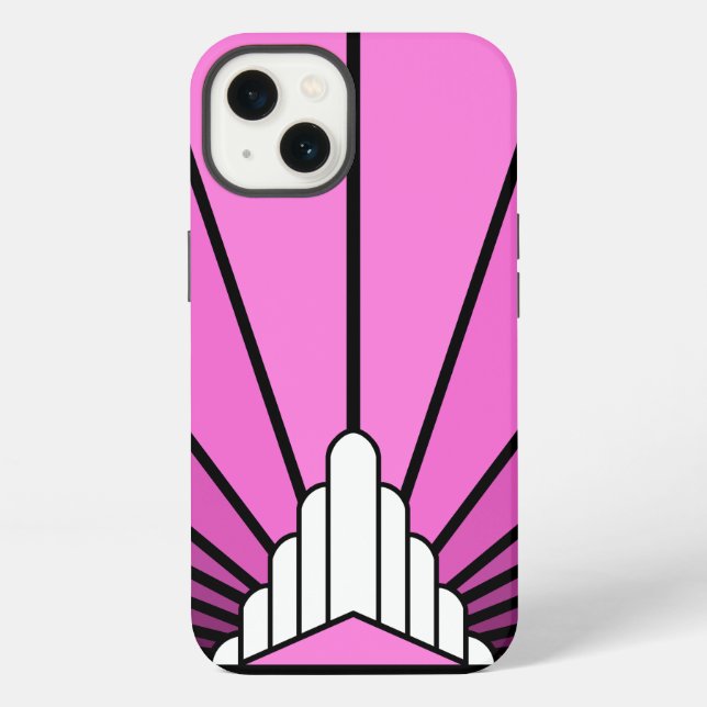 Funda Para iPhone Sol Art Decó en rosa (Reverso )