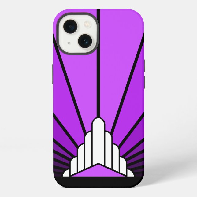 Funda Para iPhone Sol Art Decó en violeta (Reverso )