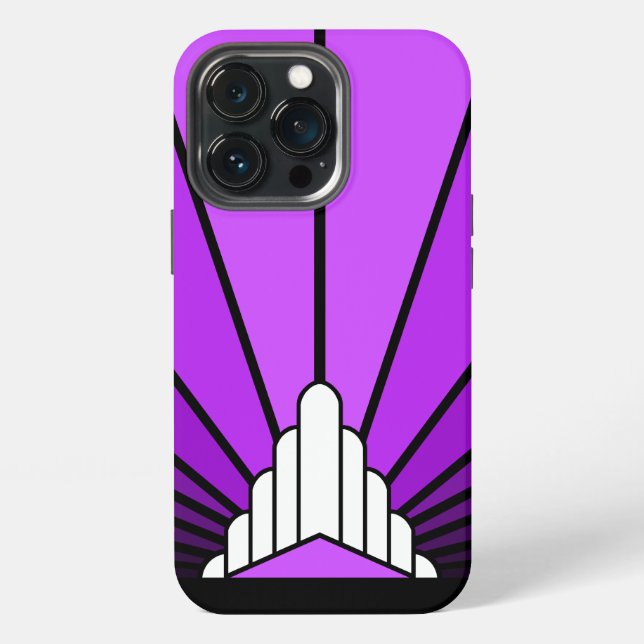 Funda Para iPhone Sol Art Decó en violeta (Reverso )