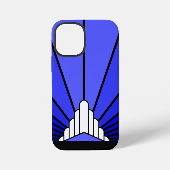 Funda Para iPhone Sol azul art déco (Reverso )