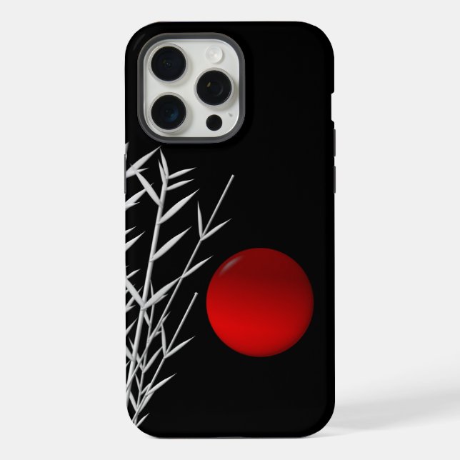 Funda Para iPhone Sol rojo blanco zen (Reverso )