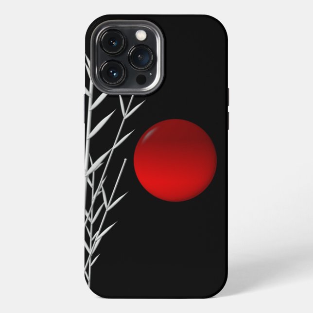 Funda Para iPhone Sol rojo blanco zen (Reverso )