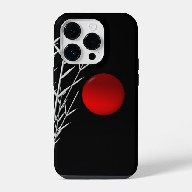 Funda Para iPhone Sol rojo negro blanco zen   (Reverso )
