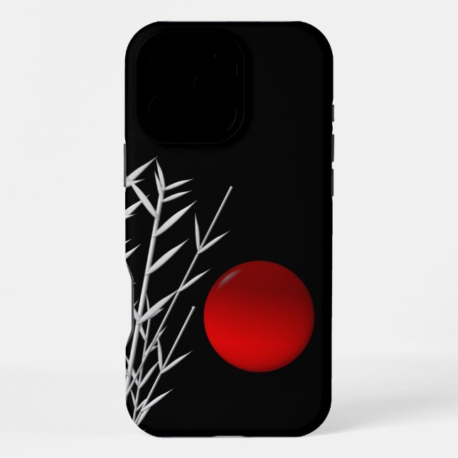 Funda Para iPhone sol rojo negro blanco zen    (Reverso )