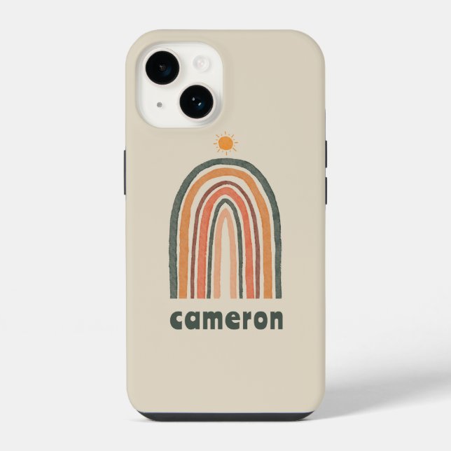 Funda Para iPhone Sol sobre un arcoiris (Reverso )