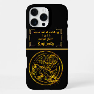 Funda Para iPhone 16 Pro Max Soldadura de precisión dorada