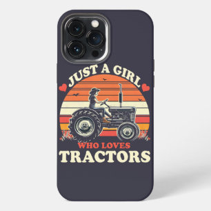 Funda Para iPhone 13 Pro Max Sólo Chica Que Ama Tractores Amante De Tractores V