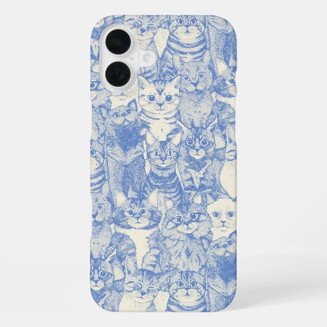 Funda Para iPhone solo gatitos azules (Reverso )
