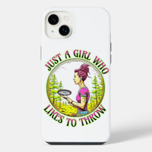 Funda Para iPhone 14 Plus Sólo una chica a la que le gusta lanzar Disc Gol