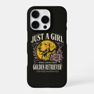 Funda Para iPhone 16 Pro Sólo una chica que ama a su Golden Retriever
