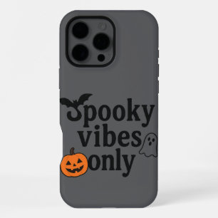 Funda Para iPhone 16 Pro Max Sólo vibraciones 🎃 Diseño Pegatina de Halloween