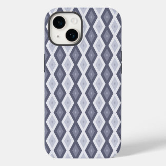 Funda Para iPhone 14 Sombras de patrón de diamante gris azul