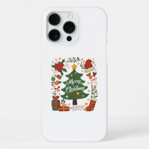 Funda Para iPhone 16 Pro Max Sombrero de Santa de árbol de Navidad vintage 80s 