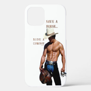 Funda Para iPhone 12 Pro Sombrero de vaquero de paja para montar a caballo