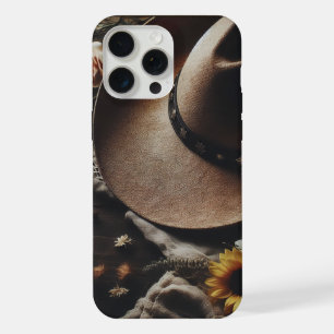 Sombrero de vaquero occidental con flores