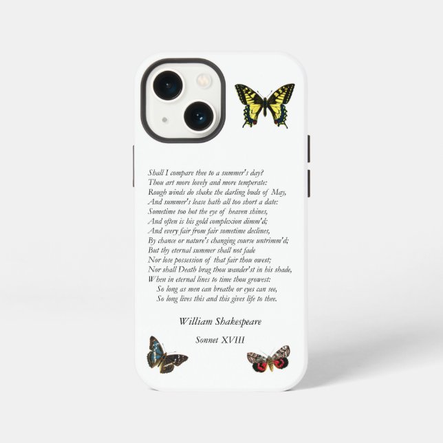 Funda Para iPhone Sonnet # 18 de William Shakespeare (Reverso )
