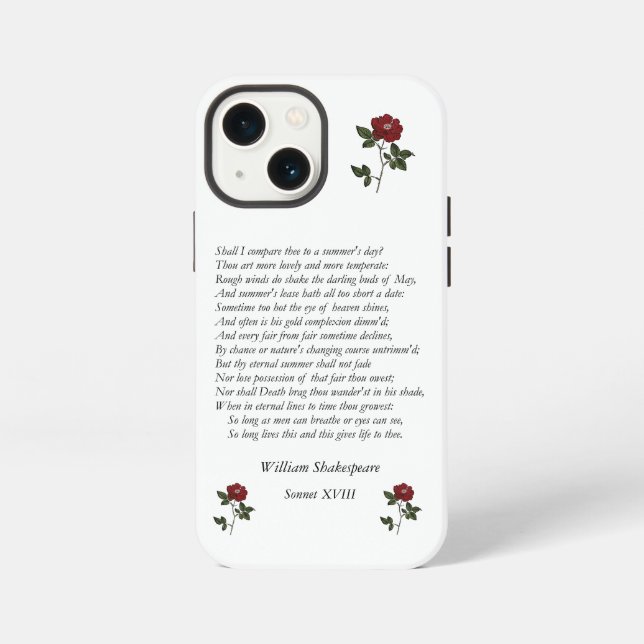 Funda Para iPhone Sonnet # 18 de William Shakespeare (Reverso )