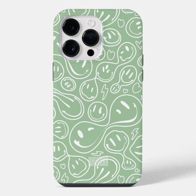 Funda Para iPhone Sonrisa sonriente Sage Face Pattern Elegante y mod (Reverso )