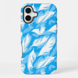 Funda Para iPhone 16 Plus Sophisticated Feather Design On A Bright Blue 