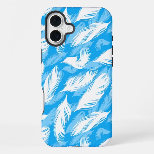 Funda Para iPhone Sophisticated Feather Design On A Bright Blue  (Reverso )