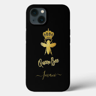 Soporte de teléfono negro de abeja reina de oro pe