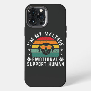 Funda Para iPhone 13 Pro Max Soy el humano de apoyo emocional a mi perro maltés