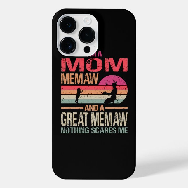Funda Para iPhone Soy una mamá Memaw y un gran memaw Nada asusta. (Reverso)