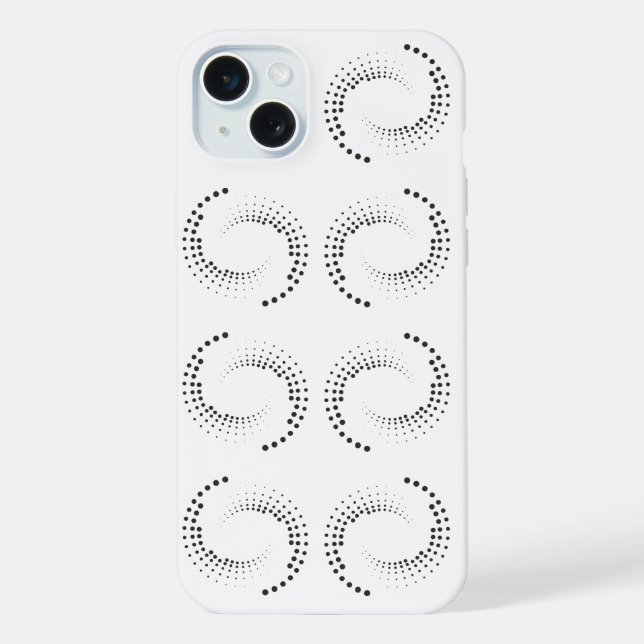Funda Para iPhone Spirale mit schwarzen Kreisen -  (Reverso )
