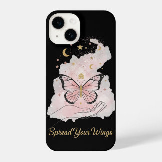 Funda Para iPhone 14 Spread Your Wings Butterfly Celestial Magic black