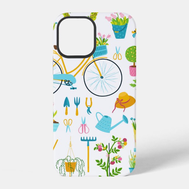 Funda Para iPhone Spring seamless pattern in simple hand-drawn carto (Reverso )