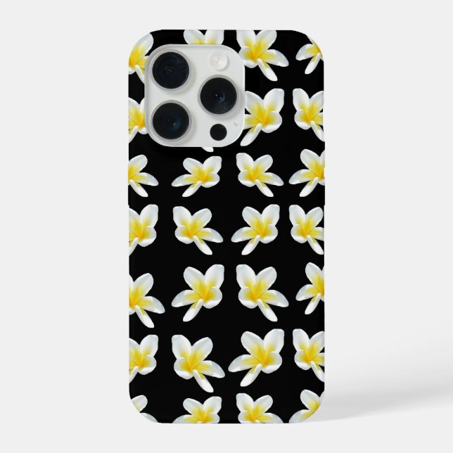 Funda Para iPhone Spring Serenade: Yellow Frangipanis On Black, (Reverso )