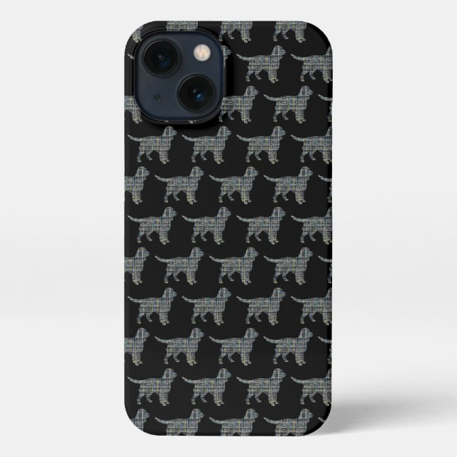 Funda Para iPhone Sprocker Spaniel Cute Dog Silhouette Black (Reverso )