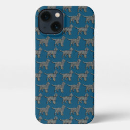 Sprocker Spaniel Cute Dog Silhouette Blue