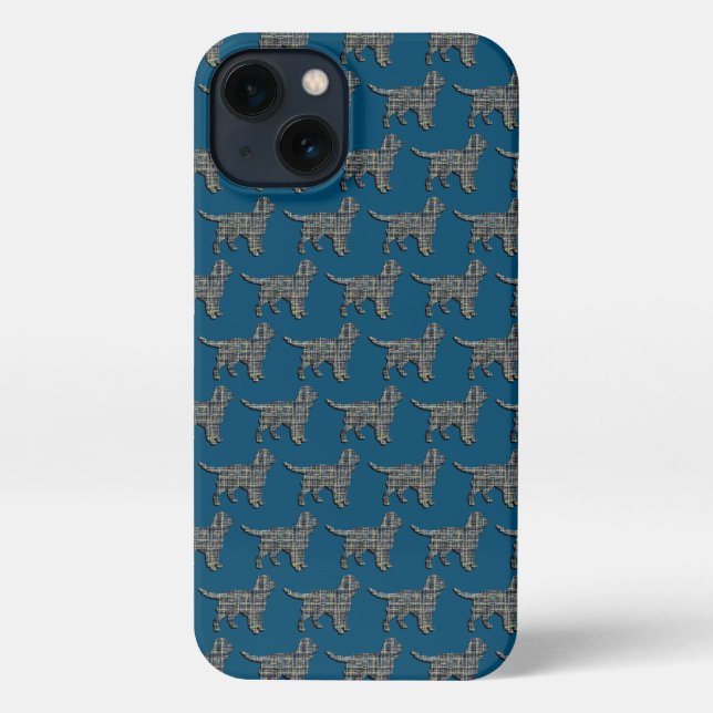 Funda Para iPhone Sprocker Spaniel Cute Dog Silhouette Blue (Reverso )
