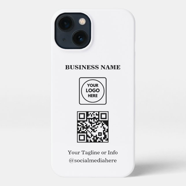 Funda Para iPhone Square Logo QR Code Business Promo iphone case (Reverso )