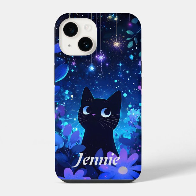Funda Para iPhone Starnight Cute Anime Black Cat (Reverso )