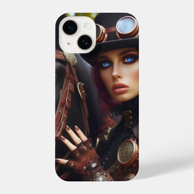 Funda Para iPhone Steampunk Victorian Lady Dark Rider (Reverso )