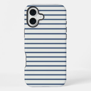 Funda Para iPhone 16 Plus Stripes Modern Indigo Minimalist Elegance
