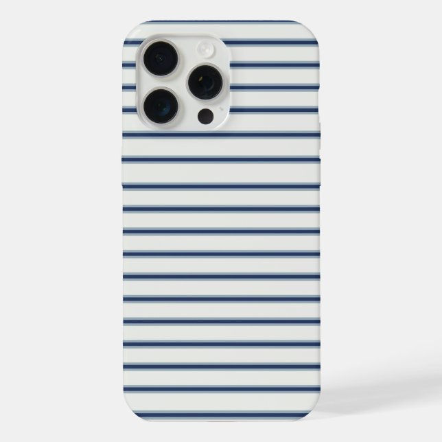 Funda Para iPhone Stripes Modern Indigo Minimalist Elegance (Reverso )