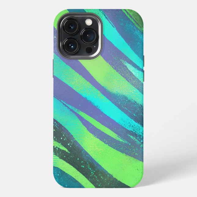 Funda Para iPhone Strömende Farbwogen im Neonlicht (Reverso )
