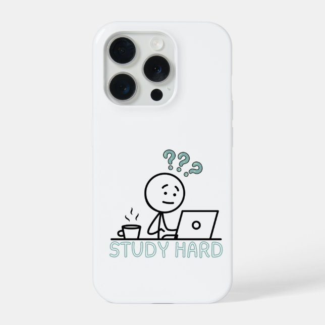 Funda Para iPhone Study Hard Motivational Cartoon Stickman iPhone Ca (Reverso )