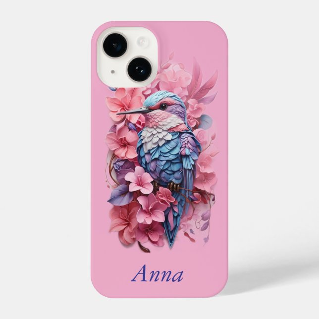 Funda Para iPhone Stunning Pastel Hummingbird Floral (Reverso )