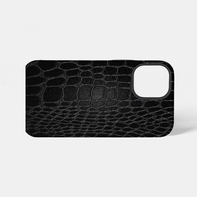 Funda Para iPhone Stylish Black Crocodile (Reverso Horizontal)