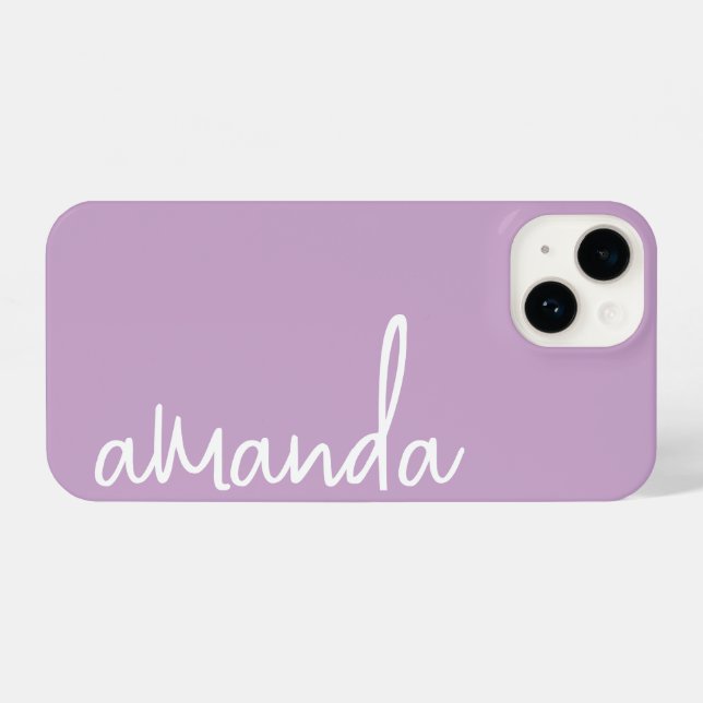 FUNDA PARA iPhone STYLISH MODERN ELEGANT CUSTOMIZED NAME LIGHT LILAC (Reverso Horizontal)