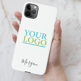 Funda Para iPhone 11Pro Max Su logotipo/arte/foto, nombre guión negro, blanco