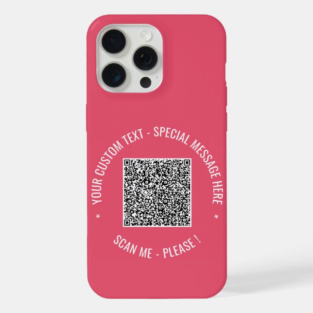 Funda Para iPhone Su Personalizado de código QR Texto Estuche para i (Reverso )